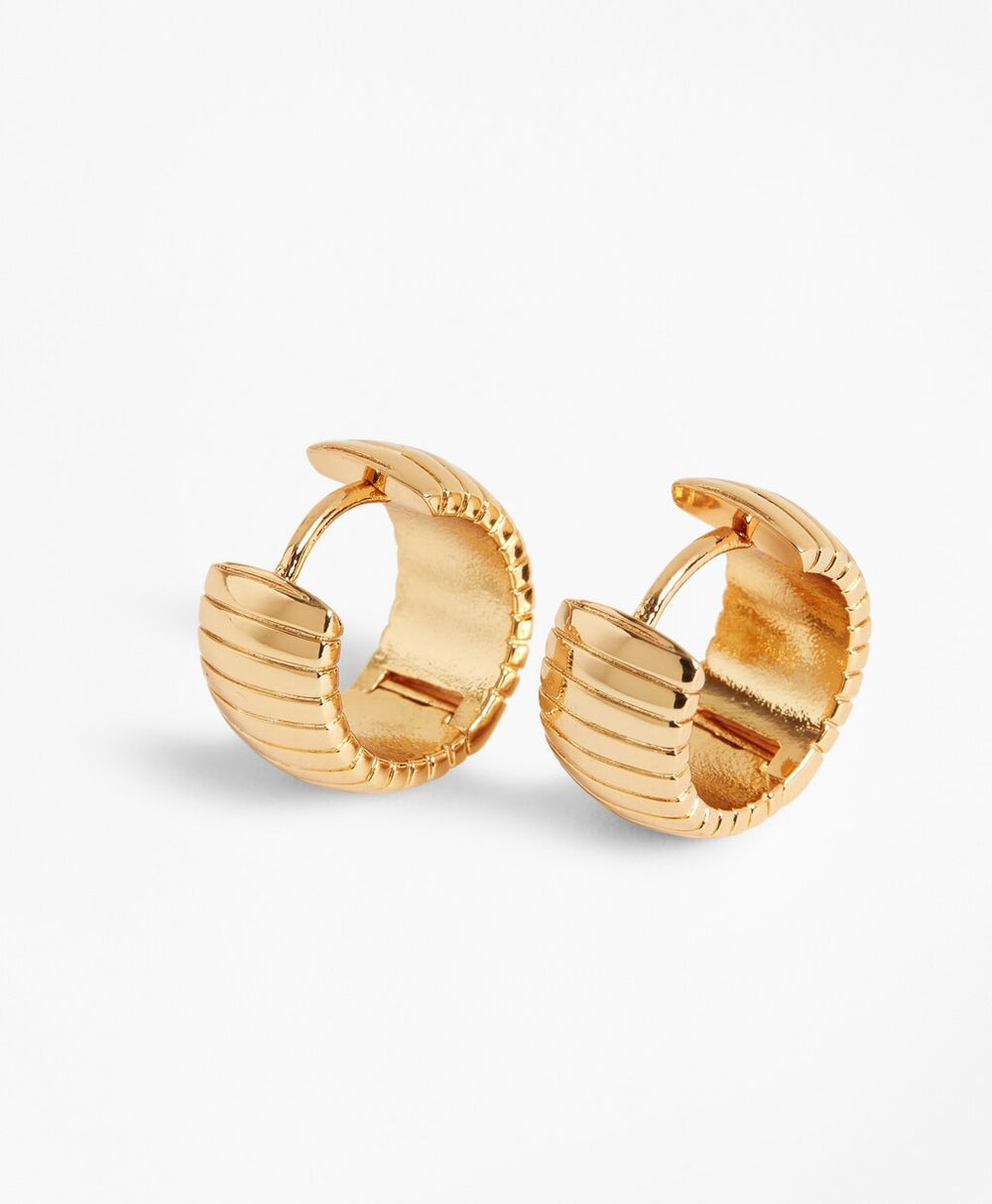 Brooks Brothers Women Gold-Plated Omega Chain Hoop Earrings