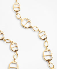 Brooks Brothers Women Gold-Plated BB-Link Chain Necklace