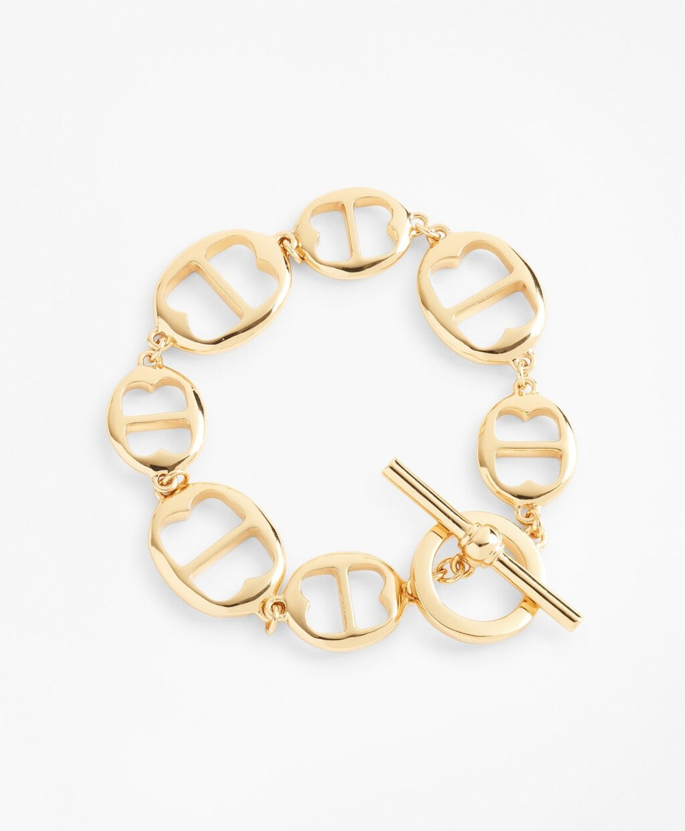 Brooks Brothers Women Gold-Plated BB-Link Chain Bracelet
