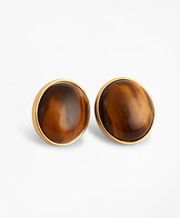 Brooks Brothers Women Tiger's Eye Stud Earrings