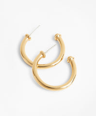 Brooks Brothers Women Gold-Plated Hoop Earrings