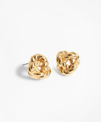 Brooks Brothers Women Gold-Plated Rope Knot Earrings