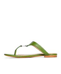 Brooks Brothers Women Tumbled Calfskin Thong Sandals