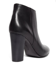 Brooks Brothers Women Short Leather Stacked Heel Booties