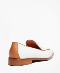 Brooks Brothers Women Leather Contrast-Trim Loafers