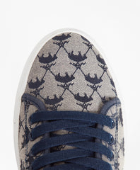 Brooks Brothers Women Leather-Trimmed Logo Jacquard Sneakers