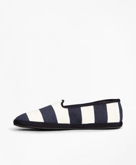 Brooks Brothers Women Striped Canvas Flats