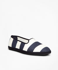 Brooks Brothers Women Striped Canvas Flats