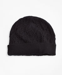 Brooks Brothers Women Pointelle Cable-Knit Cashmere Hat