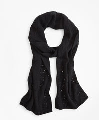 Brooks Brothers Women Pointelle Cable-Knit Cashmere Scarf