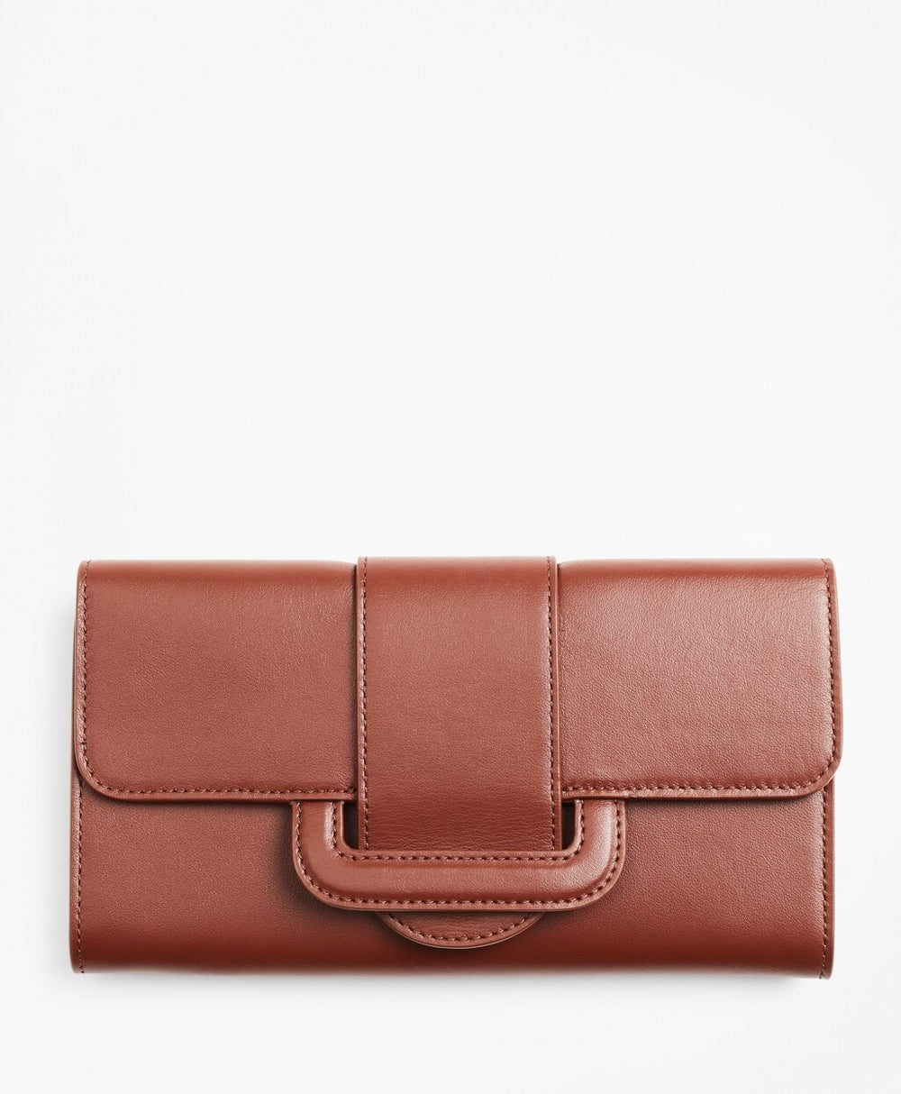 Brooks Brothers Women Leather Envelope-Flap Wallet