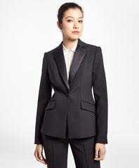 Brooks Brothers Women Single-Breasted Stretch Wool Tuxedo Jacket