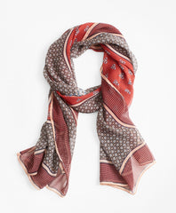 Brooks Brothers Women Foulard Silk Chiffon Oblong Scarf