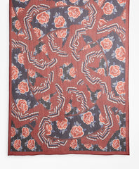 Brooks Brothers Women Rose-Print Silk Chiffon Oblong Scarf