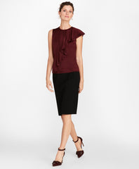 Brooks Brothers Women Stretch Wool Cavalry Twill Pencil Skirt