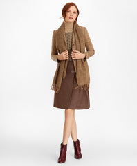 Brooks Brothers Women Stretch Wool-Silk Tweed Kilt