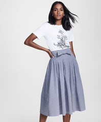 Brooks Brothers Women Gingham Seersucker Pleated Skirt