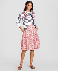Brooks Brothers Women Cotton Eyelet Pleated Skirt