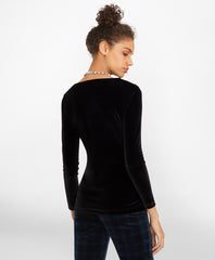 Brooks Brothers Women Ruched Velvet Top