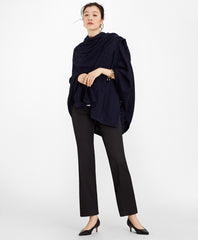 Brooks Brothers Women Pointelle Cable-Knit Merino Wool Ruana