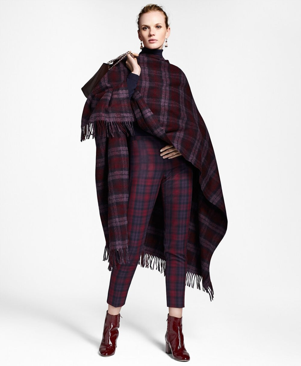 Brooks Brothers Women Tartan Wool Ruana