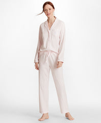 Brooks Brothers Women Logo-Embroidered Pima Cotton Interlock Jersey Pajama Set
