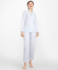 Brooks Brothers Women Striped Cotton Poplin Pajama Set