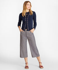 Brooks Brothers Women Striped Cotton Dobby Culottes