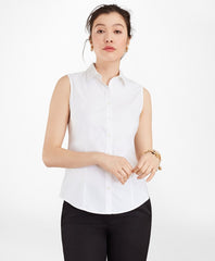 Brooks Brothers Women Non-Iron Fitted Sleeveless Dress Shirt