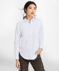 Brooks Brothers Women Classic-Fit Striped Cotton Dobby Luxury Shirt