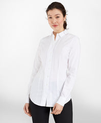 Brooks Brothers Women Tailored-Fit Non-Iron Dobby-Stripe Cotton Tuxedo Shirt