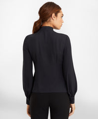 Brooks Brothers Women Bow-Neck Silk Georgette Blouse
