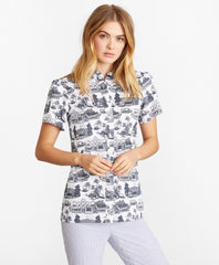 Brooks Brothers Women Toile Supima® Cotton Sateen Short-Sleeve Shirt