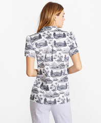 Brooks Brothers Women Toile Supima® Cotton Sateen Short-Sleeve Shirt