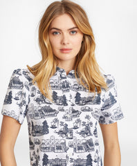 Brooks Brothers Women Toile Supima® Cotton Sateen Short-Sleeve Shirt