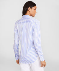 Brooks Brothers Women Classic-Fit Striped Stretch Cotton Sateen Dobby Luxury Shirt