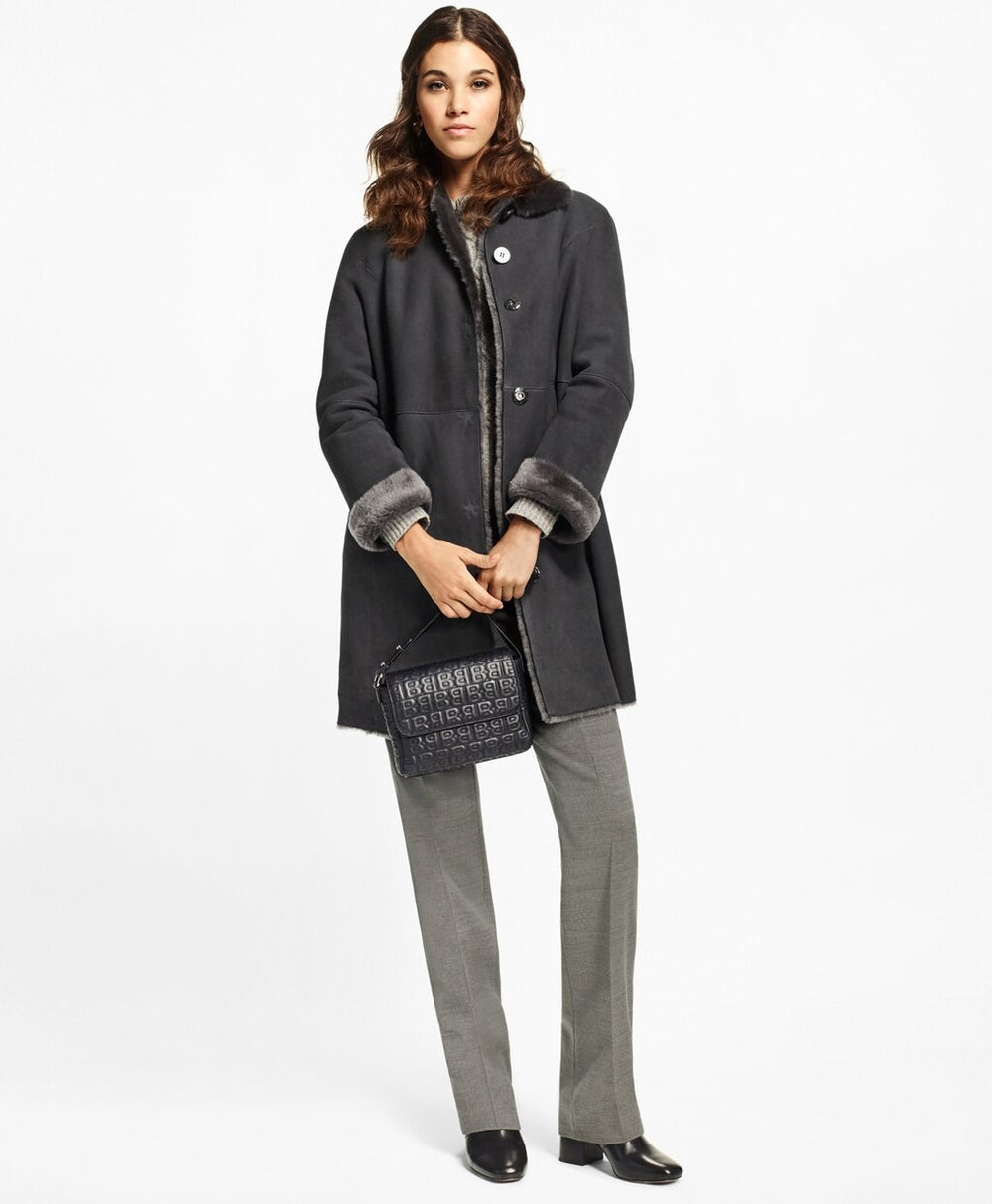 Brooks Brothers Women Shearling Cocoon Coat