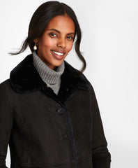 Brooks Brothers Women Shearling Cocoon Coat