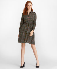 Brooks Brothers Women Violette-Print Cotton Sateen Shirt Dress