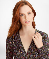 Brooks Brothers Women Violette-Print Jersey Faux Wrap Dress