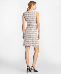 Brooks Brothers Women Checked Tweed Boucle Sheath Dress