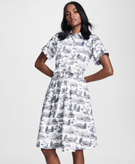 Brooks Brothers Women Toile Supima® Cotton Sateen Shirt Dress