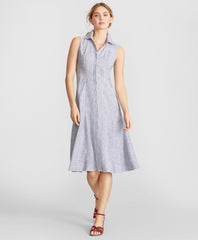 Brooks Brothers Women Striped Linen Shirt Dress