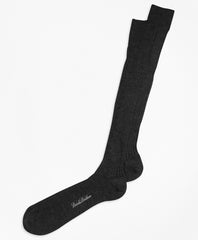 Brooks Brothers Men Merino Wool Ribbed Over-the-Calf Socks