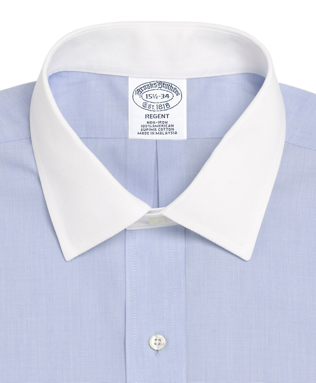 Brooks Brothers Men Regent Fitted Dress Shirt, Non-Iron Contrast Ainsley Collar French Cuff