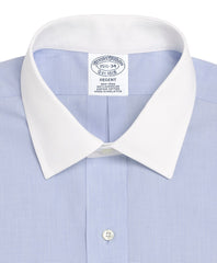 Brooks Brothers Men Regent Fitted Dress Shirt, Non-Iron Contrast Ainsley Collar French Cuff