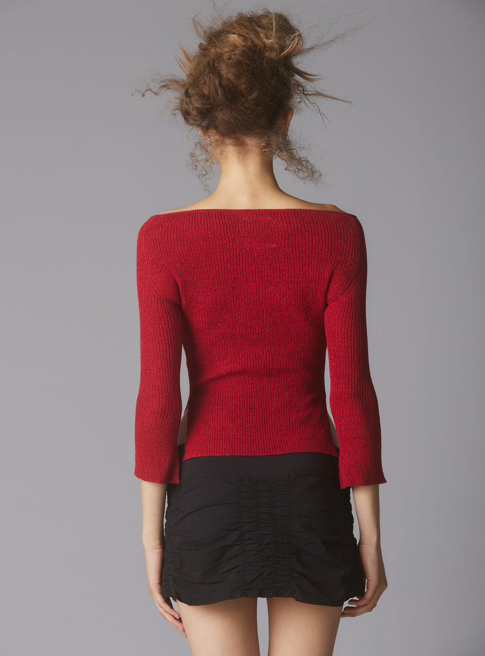 Off The Shoulder Quarter Sleeve Top In Red - Red | UNIF Clothing discount