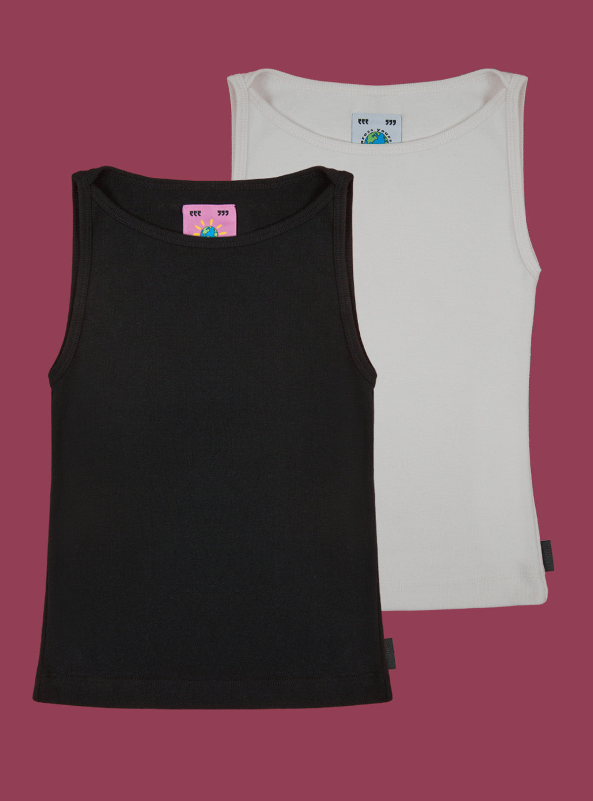 Wide Tank Two-Pack - Black/Vintage White | UNIF Clothing online shop