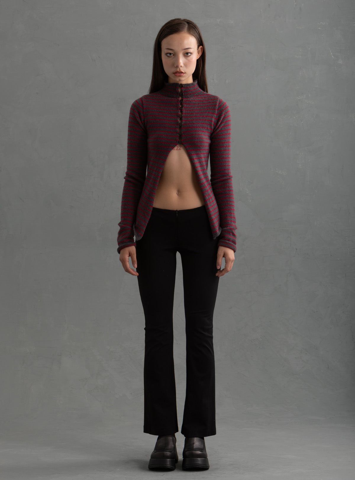Norg Cardigan - Grey / Red | UNIF Clothing Sale