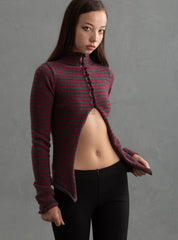 Norg Cardigan - Grey / Red | UNIF Clothing Sale
